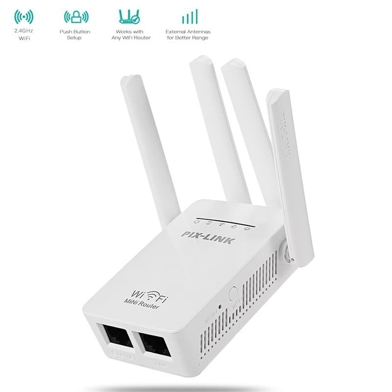 Repetidor Amplificador De Sinal Wifi 4 Antenas Pixlink WIFI