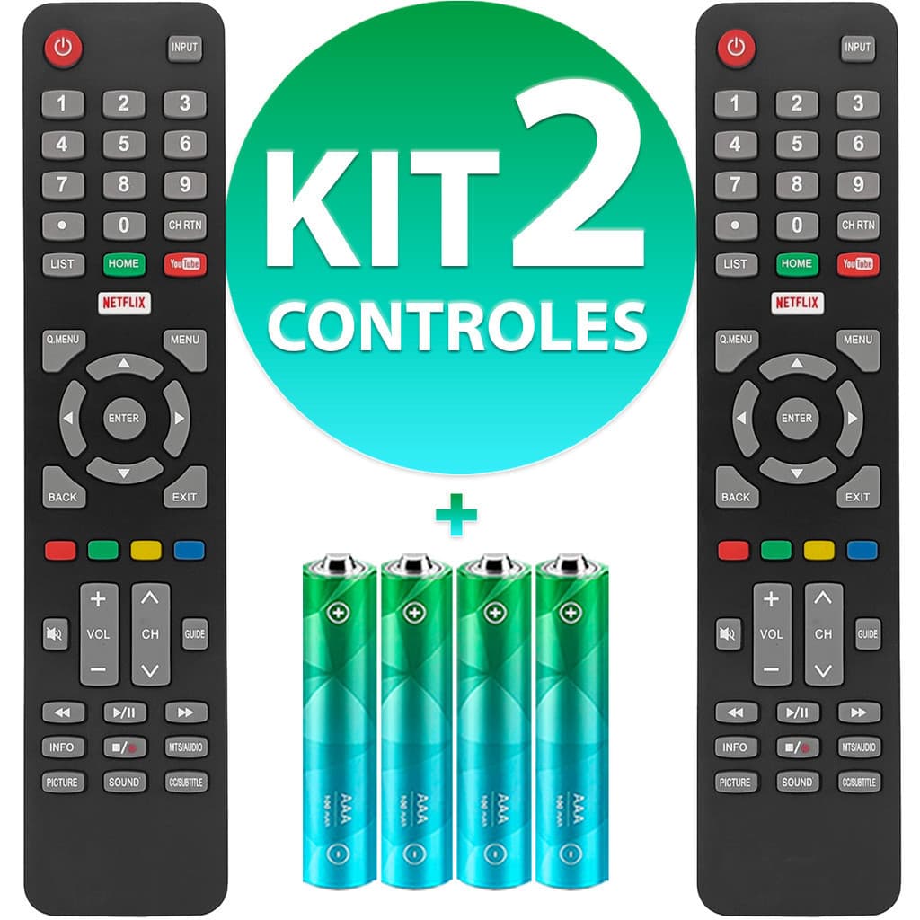 Kit Controle Remoto Compatível Com Tv Cobia Smart Lcd CTV50UHDSM