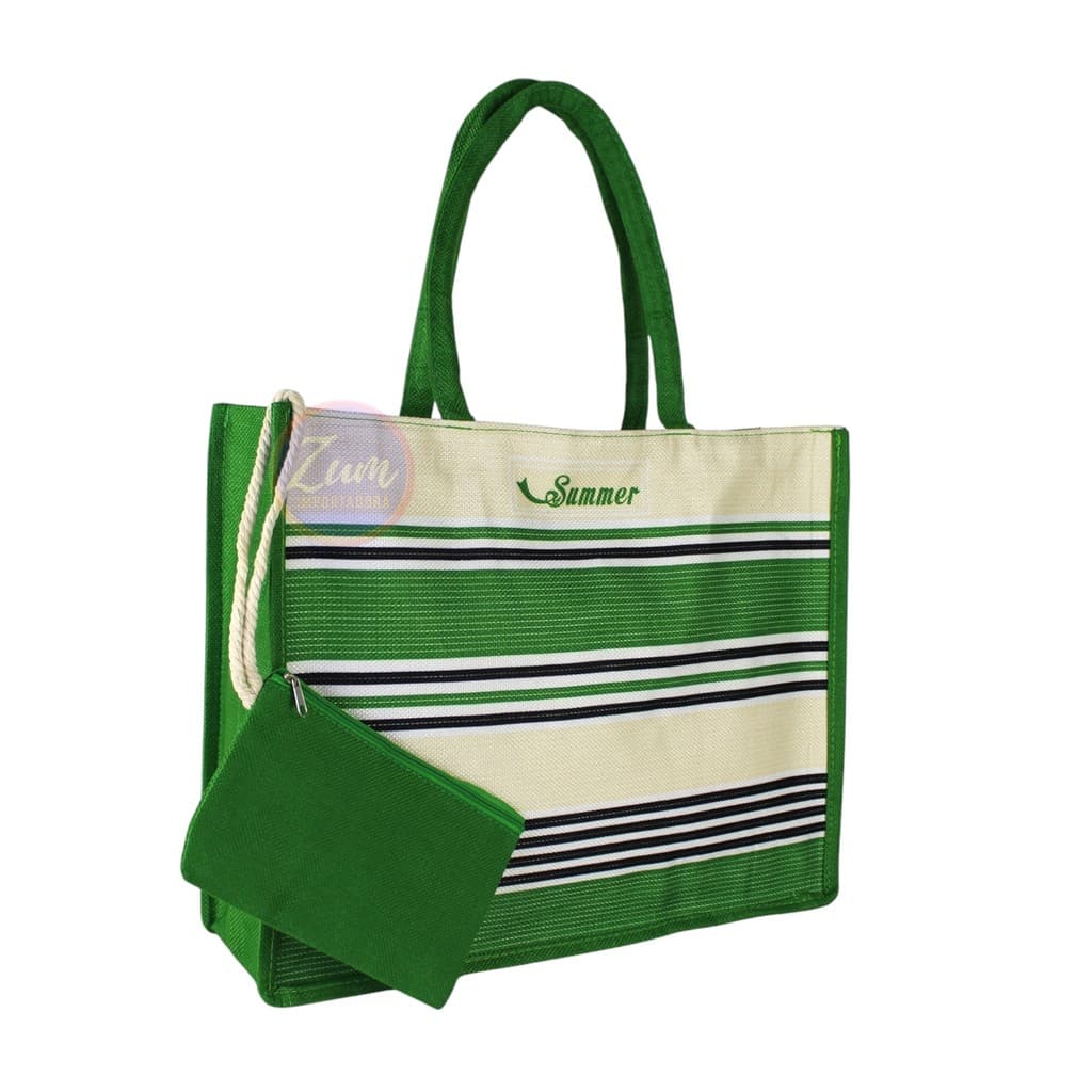 Bolsa de Praia + Bolsinha Verão Feminina Bolsa em Lona Várias Estampas KD-21