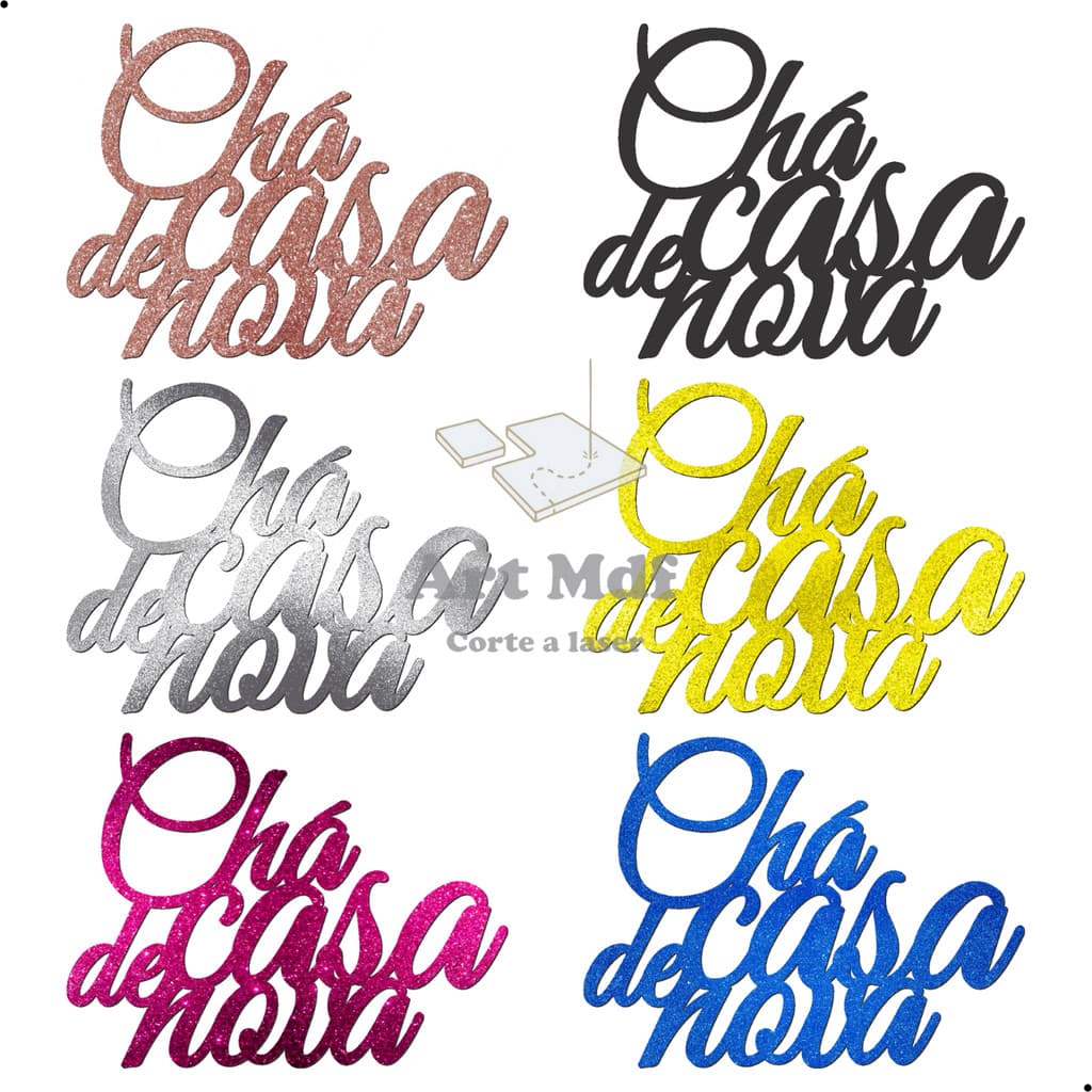 Letreiro Mdf Cha de Casa Nova Diversas Cores Frase Painel Decorativo Festa Aniversario Decoração