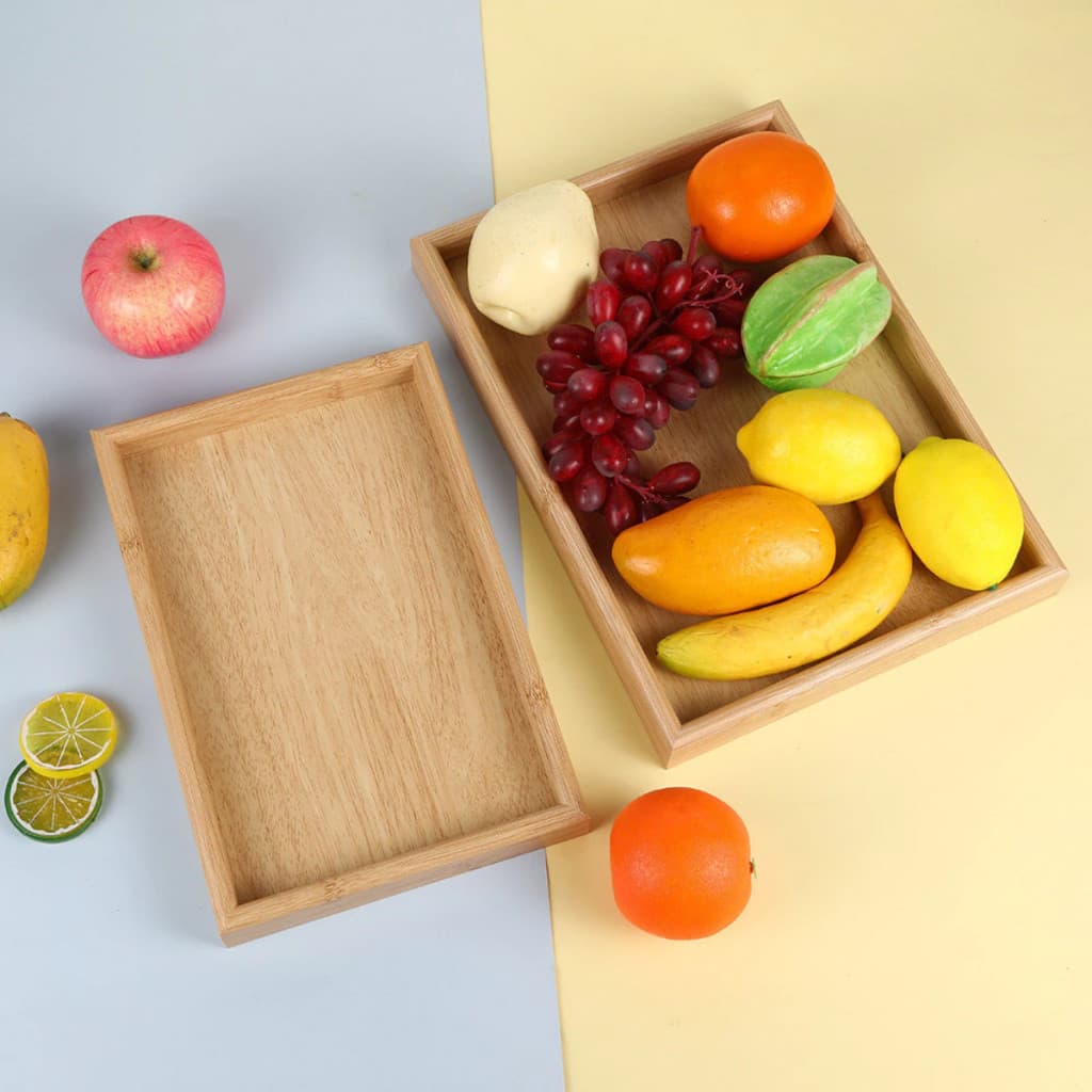 Bandeja de Bambu Decorativa Para Café Chá Petisqueira Condimentos Casa Cozinha Mesa Posta