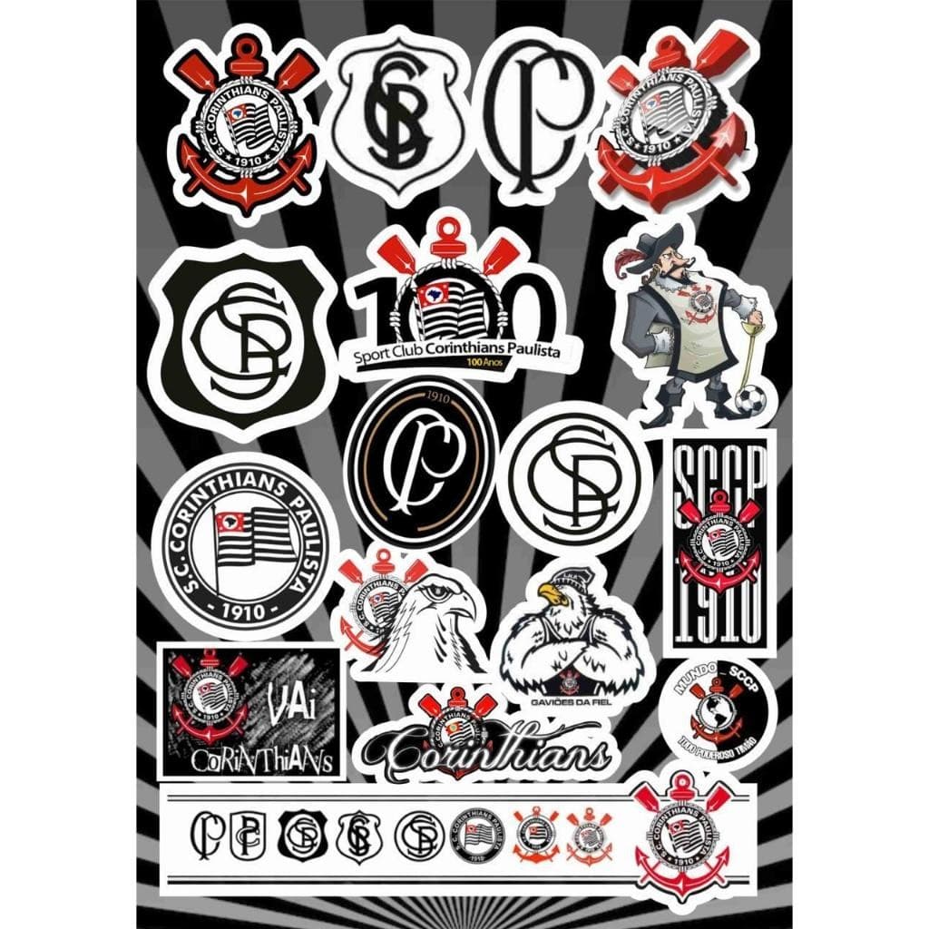 KIT 02 - (02) -- 02 Cartela De Adesivos Personalizados Time - Futebol Carro Moto Bike Caminhão Infantil Adulto