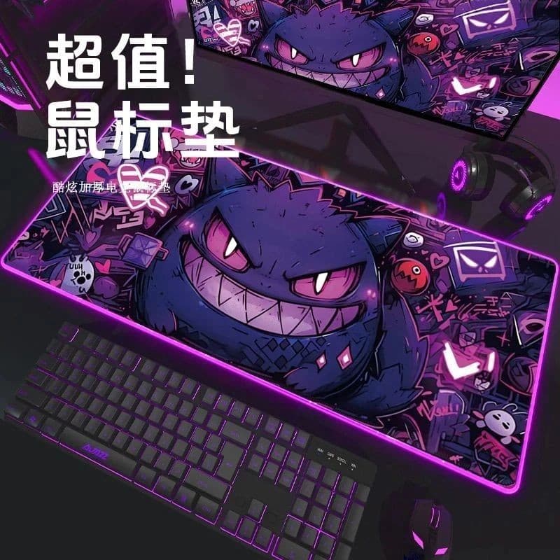 SANCHENG3C1314 Novo Pokémon Gengar Mouse Pad Oversized Engrossado Mesa Teclado de Computador Anime Gaming Game Pad