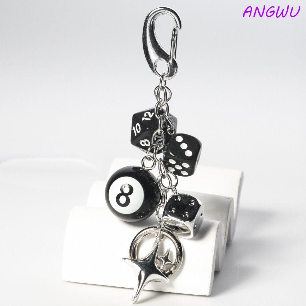 Chaveiro De Bilhar Com Dados Pretos ANGWU , Joias Hiphop No . 8 Chaveiros , Pingente Trinket Lucky Dice Y2K
