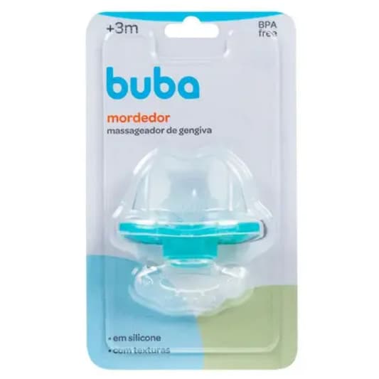 MORDEDOR PARA BEBÊ BUBA MASSAGEADOR GENGIVA ALIVIO DENTE BEBE AZUL