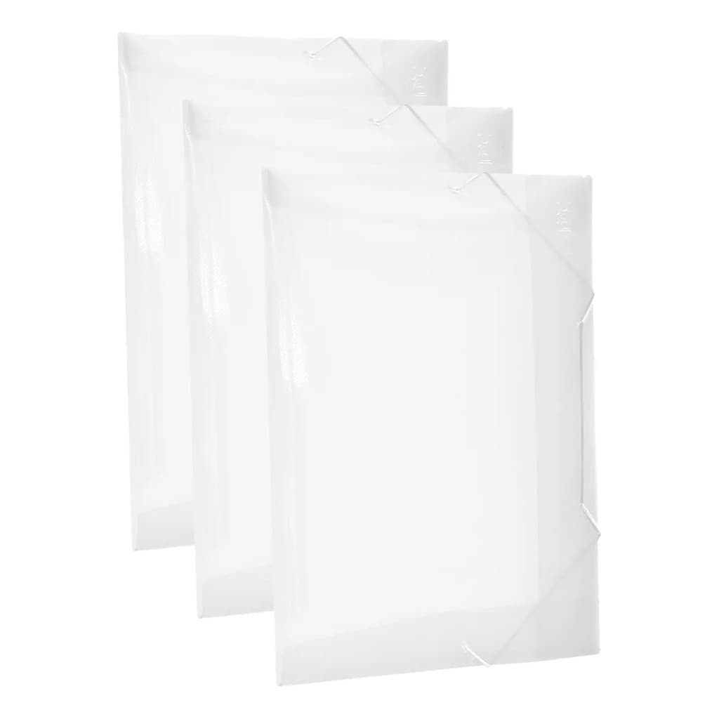 10 X Pasta Aba Com Elastico Documento Oficio A4 Escritorio Cores Transparente