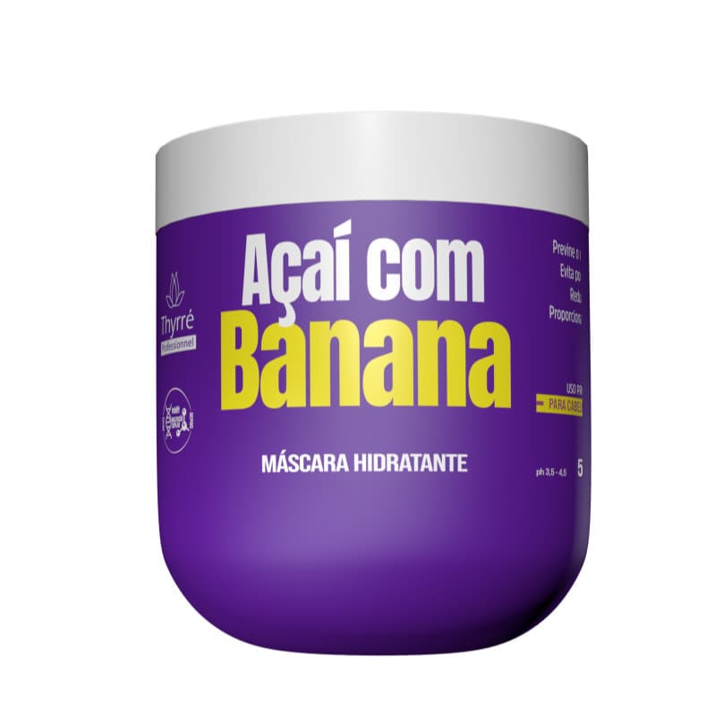 Máscara Extrato De Açaí c/ Banana 500g Formula Hidratante Capilar Thyrre Cosmetics