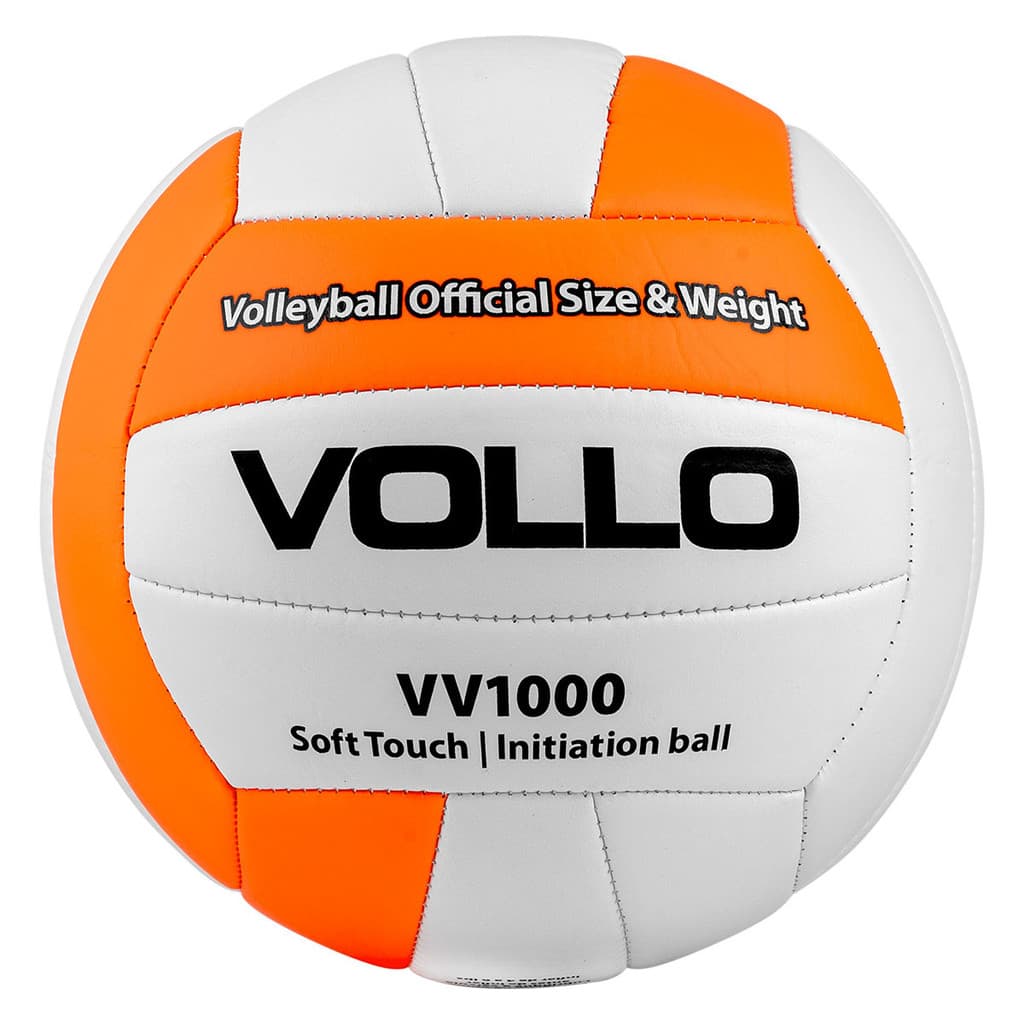 Bola de Volei Soft Touch Tamanho Oficial 5 Branca e Laranja Vollo