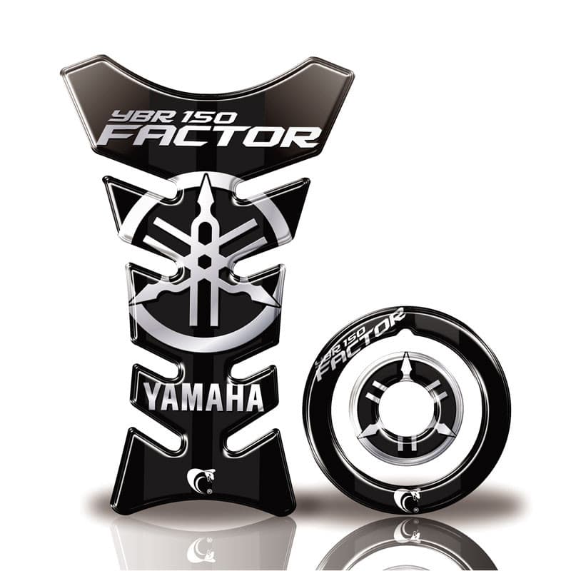 Kit Adesivo Protetor Tanque E Bocal Moto Yamaha Factor 150  Ano +  2016 preto
