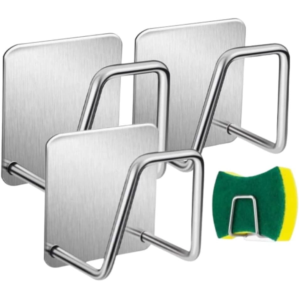 Kit 3 Suporte Porta Esponja Bucha Para Pia Aço Inox Ganho Louça Cozinha Inoxidável Banheiro Toalha