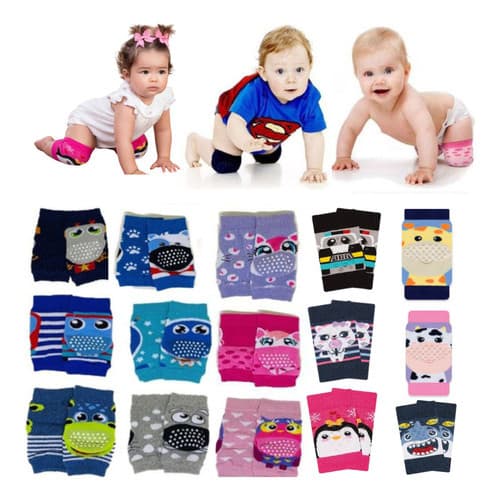 Kit 3 Pares Joelheira Protetora Bebe Engatinhar Infantil