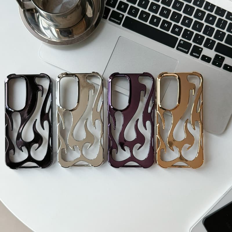 Criativo Fogo Oco Caso De Telefone Para Samsung Galaxy A55 A54 A16 A15 A14 A06 S24 S23 S22 Ultra 4G 5G Airbag Pára-Choqu