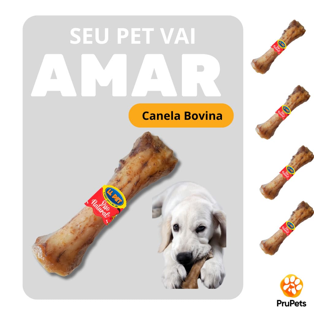 Osso para Cachorro Mordedor Canela Bovina 100% Natural Desidratada para Cães LL Pet