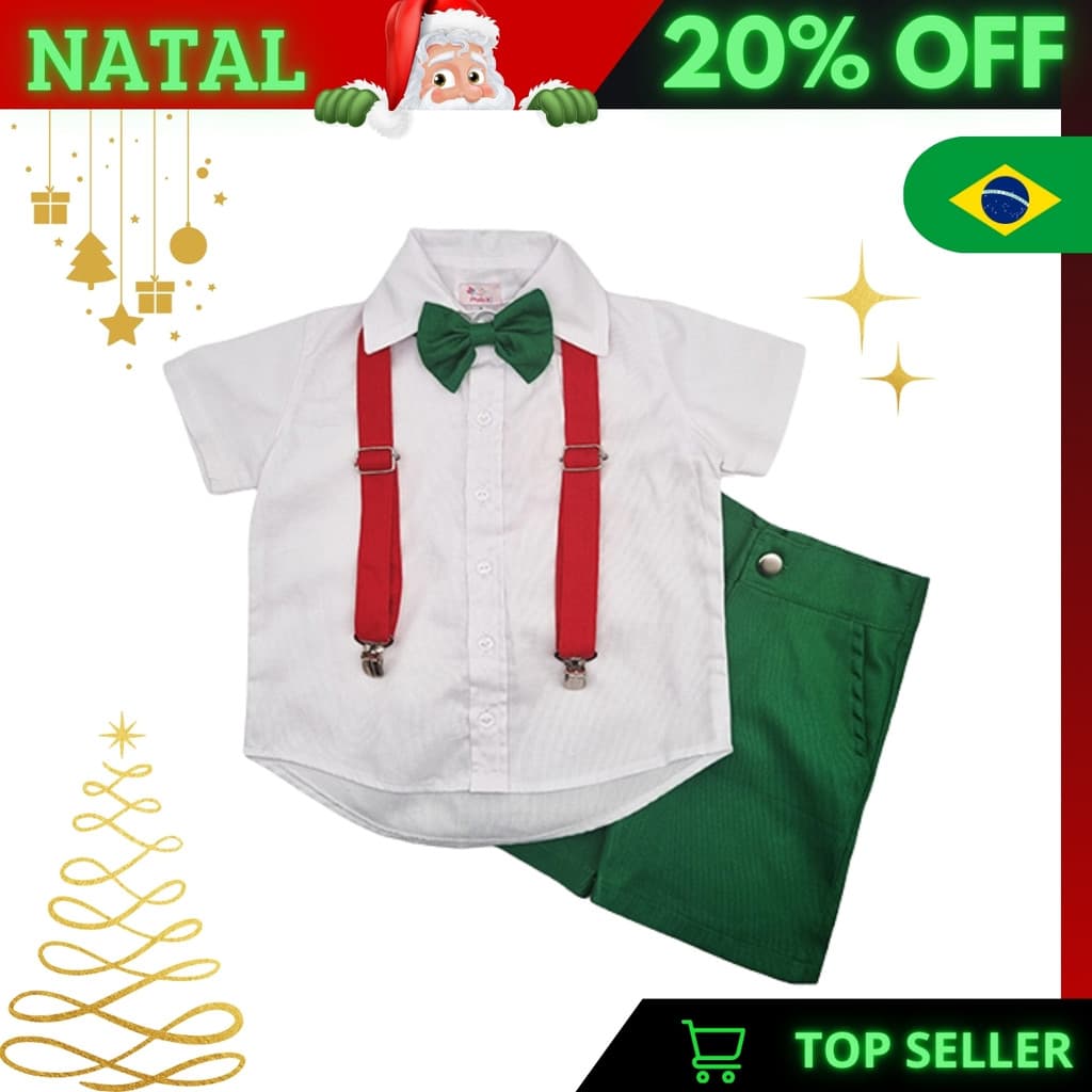 Roupa Infantil Menino Natal Conjunto Para Festas - Modelo 6