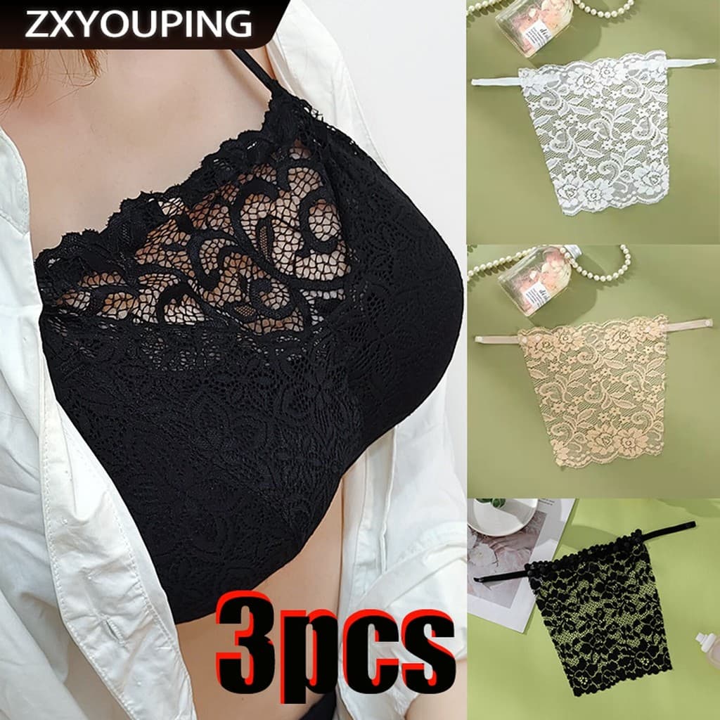 ZXYOUPING Conjunto Feminino De Renda Anti Exposição Com Decote E Fundo Fino No Peito