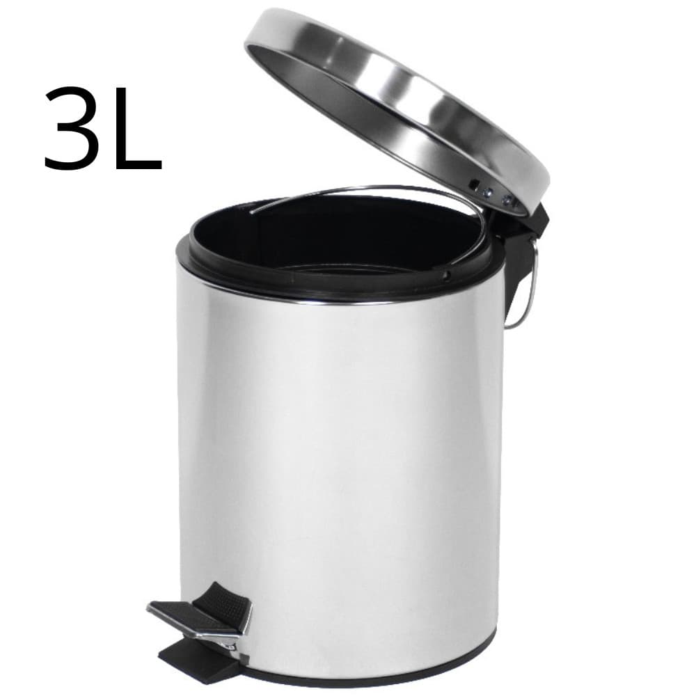 Lixeira Aço Inox 3L com Pedal Cesto removível Cozinha Banheiro
