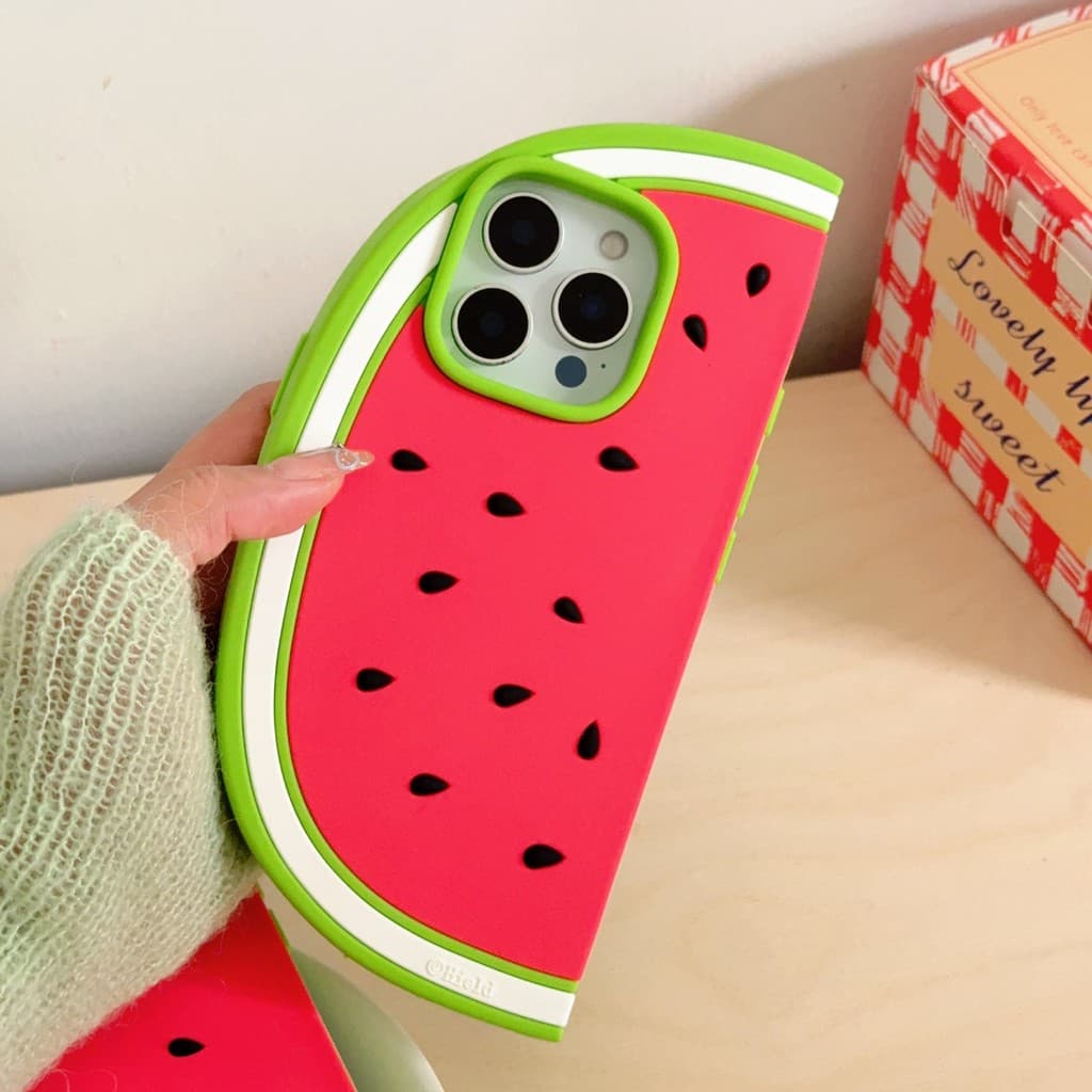 Ins Engraçado Caso De silicone Dos Desenhos Animados Melancia Verão Telefone Para iPhone 16 Pro Max 15 13 12 14pro 15pro