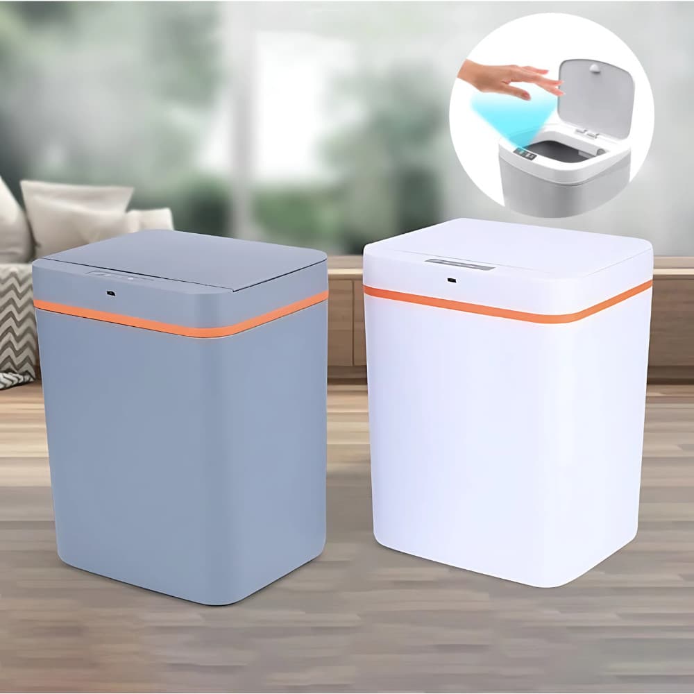 Lixeira 12L com Sensor Movimento Automático Recarregável USB  – Tecnologia para Banheiro e Cozinha
