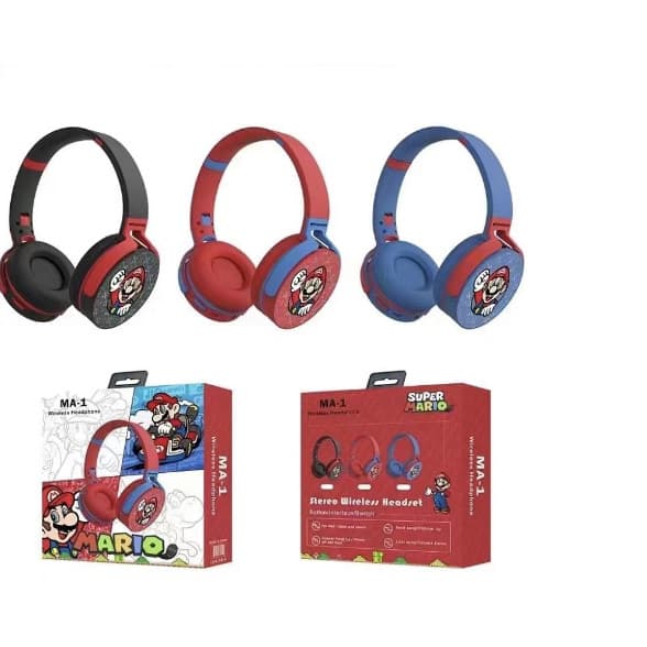 Fone de ouvido Bluetooth Super Mario Cartoon headphones JB MA-1