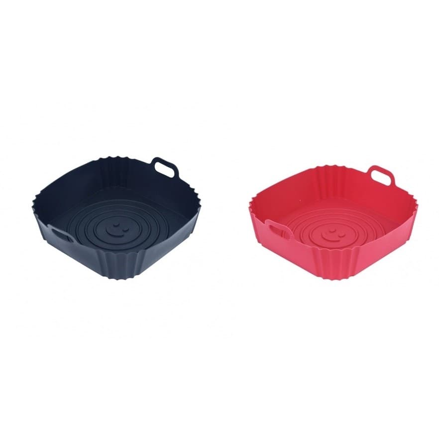 Kit 2 Formas de Silicone Quadradas 21cm para Airfryer – Antiaderente, Resistente e Fácil de Limpar