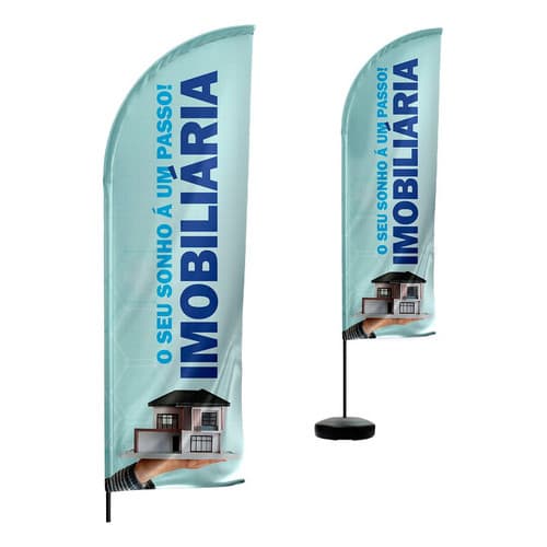 Wind Banner Imobiliária 2 Metros Dupla Face Apenas Tecido
