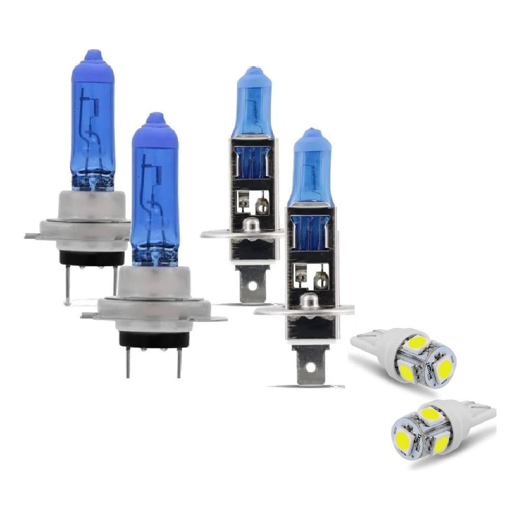 Kit 6 Lâmpadas Super Branca 8500k H7  H1 T10