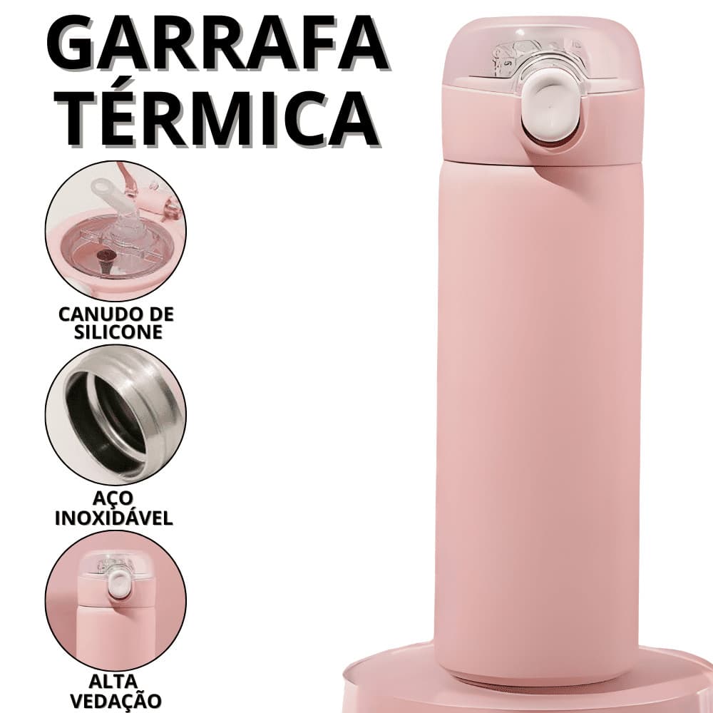 Garrafa Térmica De Água Inox Garrafinha De Agua Termica Garrafas Térmicas Com Canudo Aço