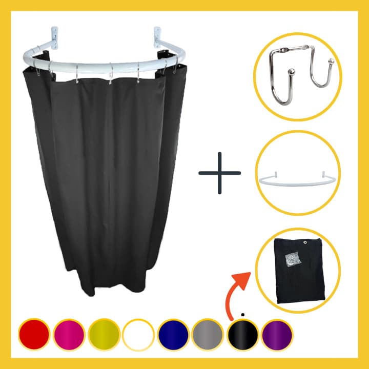 Provador Para Loja Arco 90x90 + Cortina + Gancho Moda Roupas