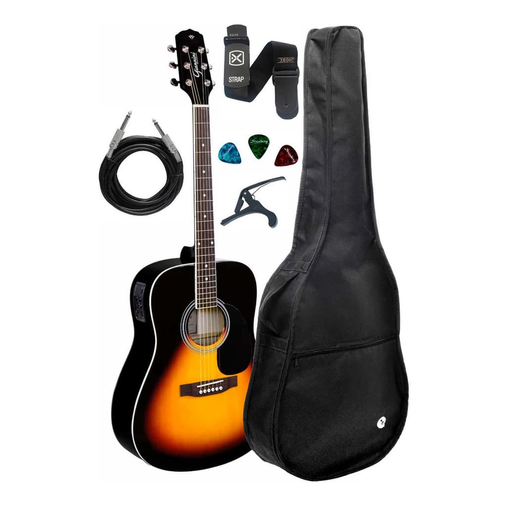 Violão Giannini Folk Elétrico Gd1eq Kit Bag E Acessórios
