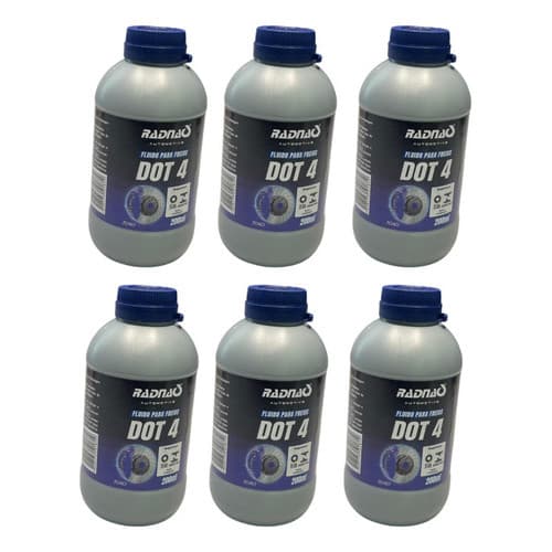 Kit 6 Aditivo Fluido Óleo De Freio Radnaq Dot 4 200ml