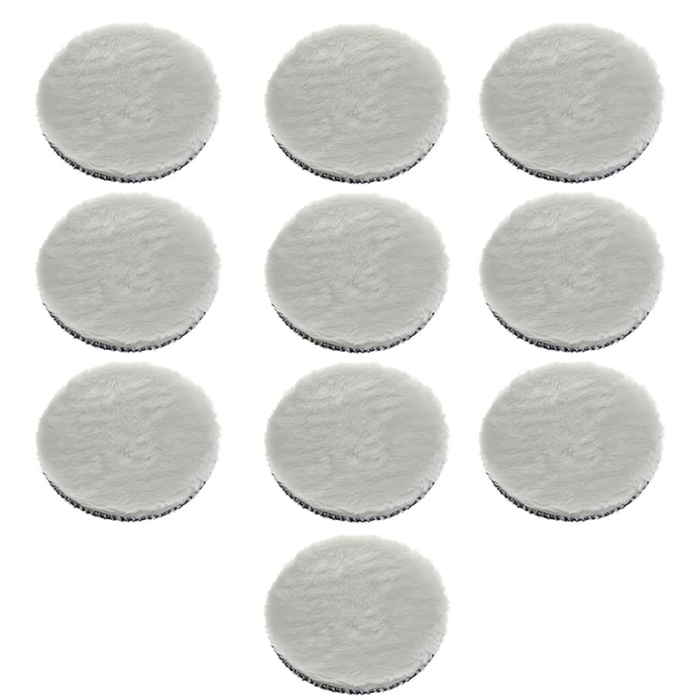 10x Boinas Polimento Lã Branca Tamanho 5 Polegadas