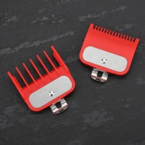 Kit 2 Pentes Guia Disfarce Wmark Vermelho 1.5mm/4.5mm Premium Para Maquinas Corta Cabelo
