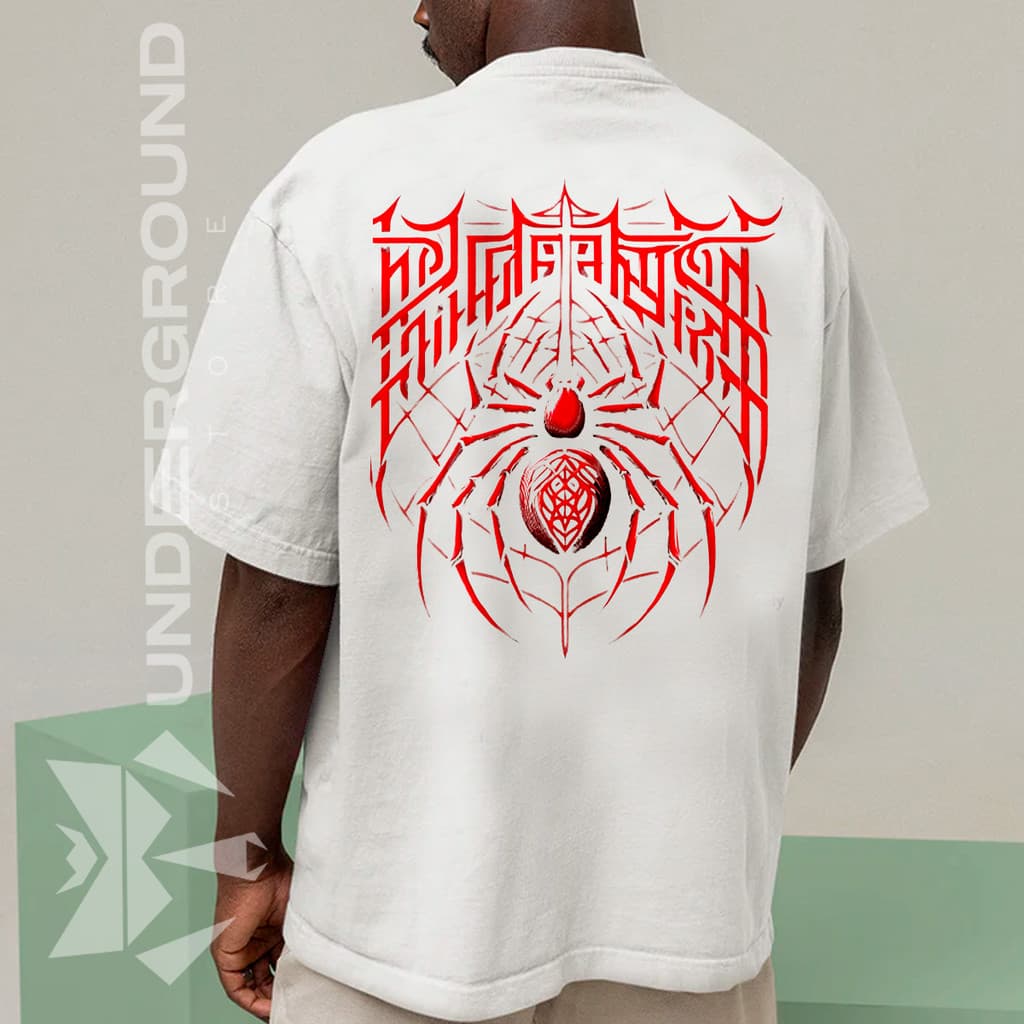 Camiseta Oversized Estampada Aranha Malha 100% Algodão