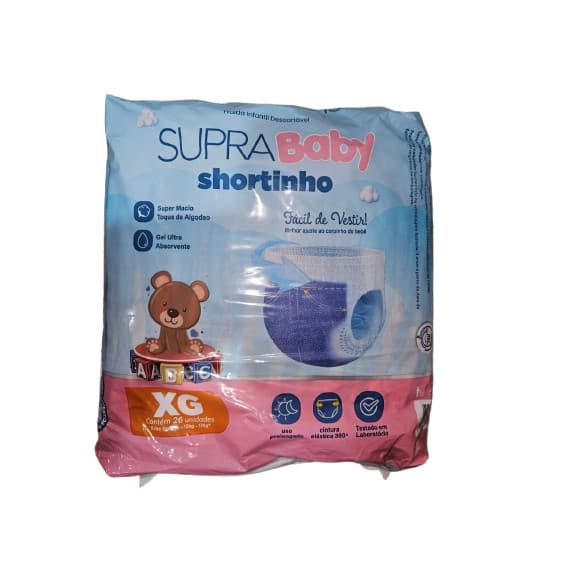 FRALDA SUPRA BABY SHORTINHO XG 26 UND