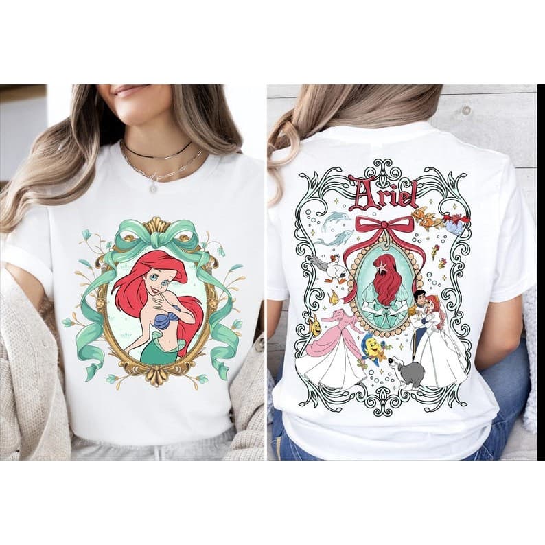 Camiseta Fofo A Pequena Sereia Ariel Branco Camisa Algodão Premium Streetwear Envio Imediato