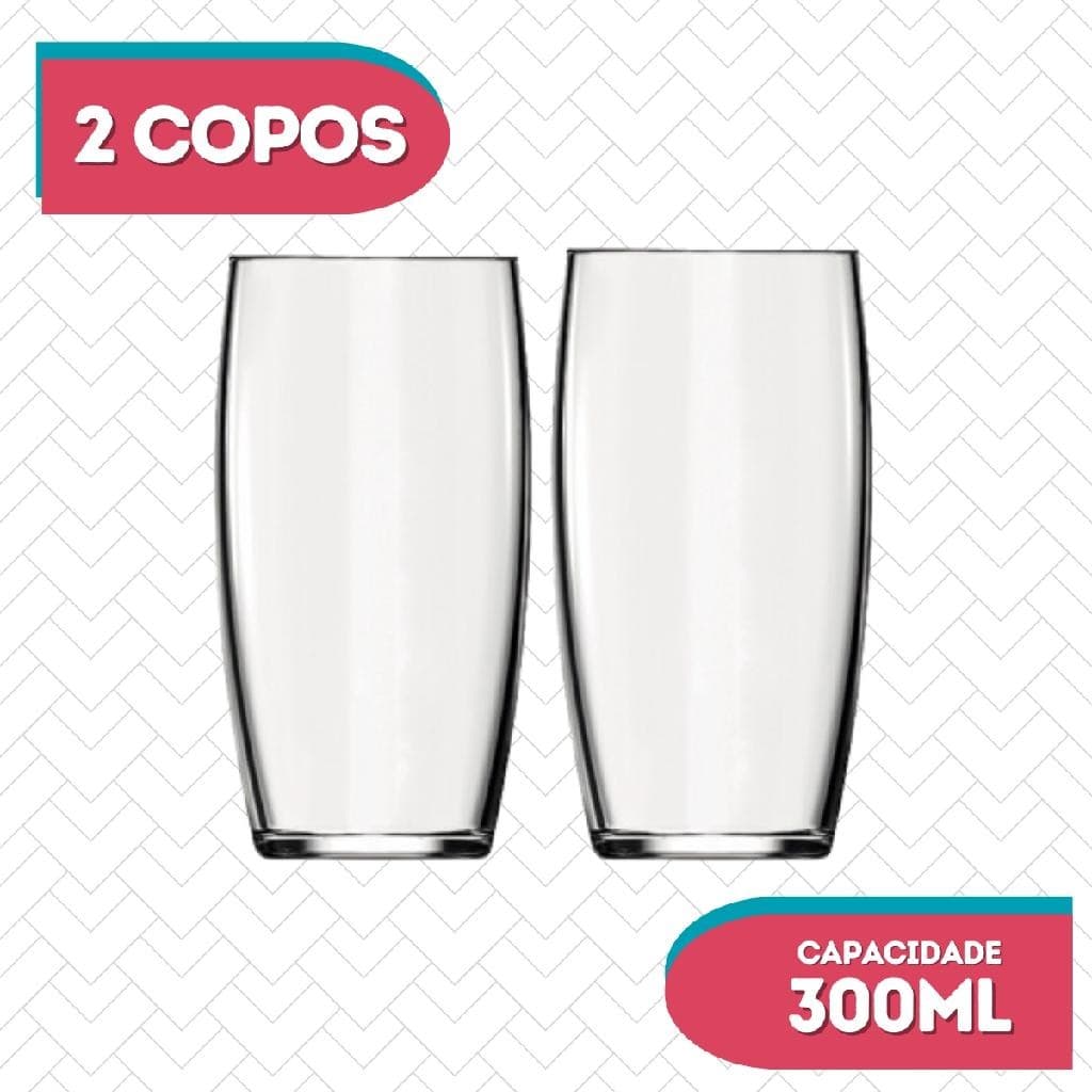 Conjunto 2 Copos Vidro Grosso 300ml Oca Nadir Transparente