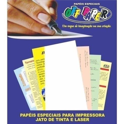 Papel Vergê A4 120g 50 Folhas Texturizado Convite Cartão Off Paper