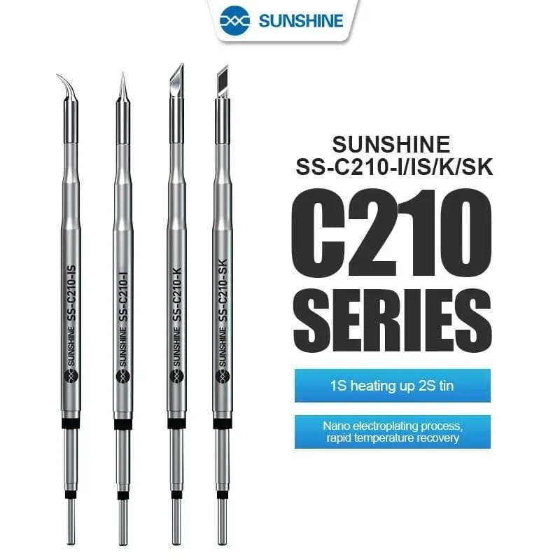 Pontas De Soldagem De Ponta De Ferro De Solda SUNSHINE SS-C210 K/IS/I/SK Para Estação GVM T210 Universal C210