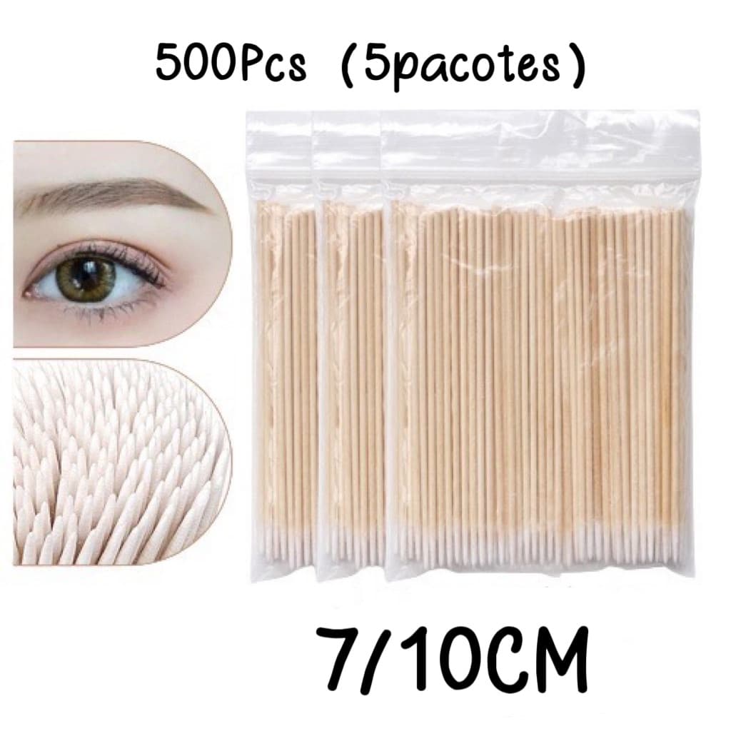 Kit Com 1/3/5 Unidades Palitos de Algodão Para Limpeza de Henna e Micropigmentação de Sobrancelhas - WL