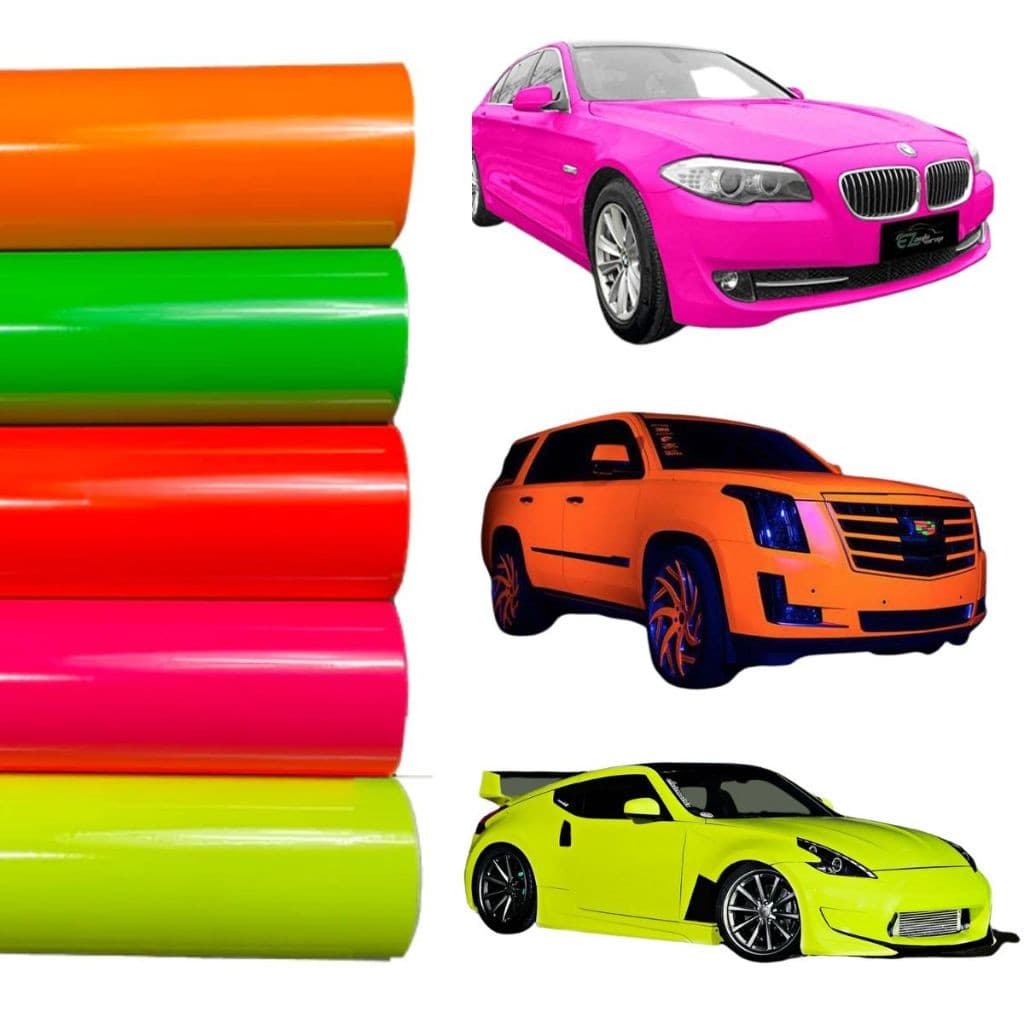 Adesivo Envelopamento Fluorescente Chock Neon SInalização Segurança 0,50 X 1 Metro