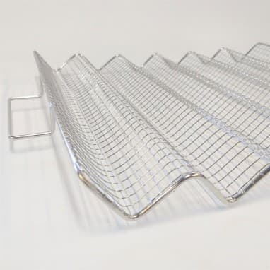 kit 3un Grelha Ondulada Aço Inox P/ Assado Grelhado Forno Churrasqueira 38X27Cm