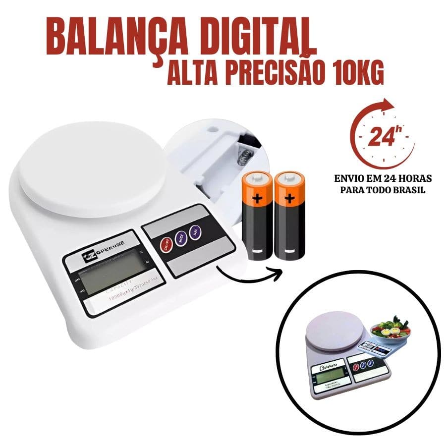 Balança Digital de Cozinha de Precisão 1g a 10Kg SF400 - Nutrição e Dieta