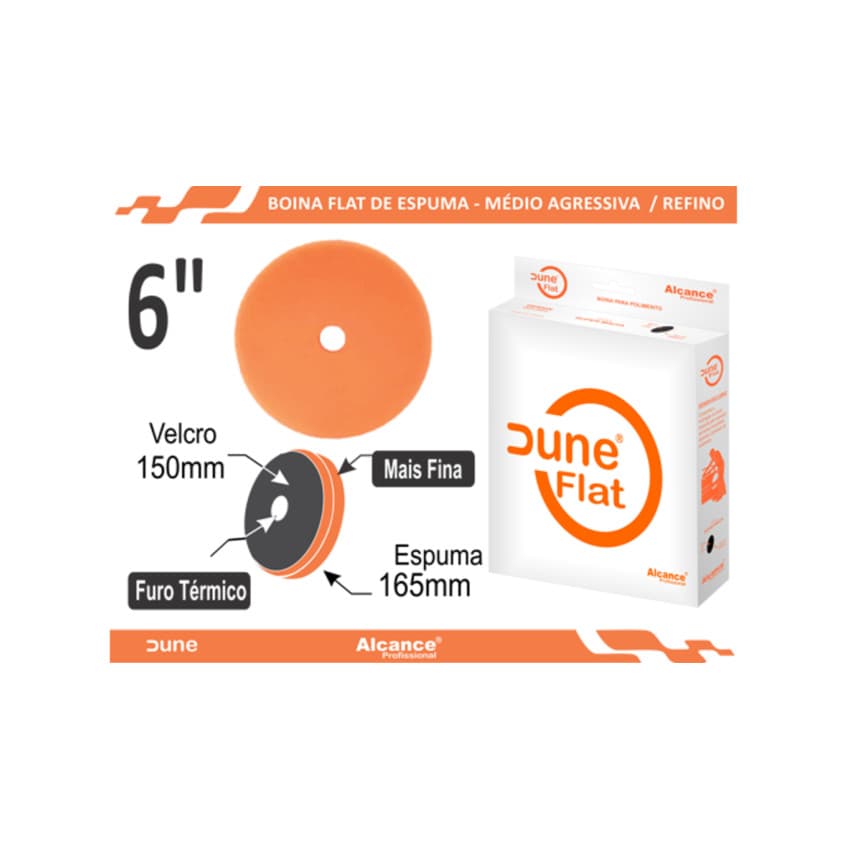 Dune Laranja 6" Flat - Média Agressiva - Orbital / Rotativa - Alcance