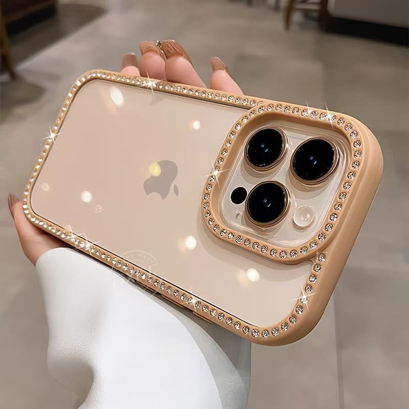 Moda Transparente Acrílico Espumante Strass Caso Para iPhone 16 15 14 13 Pro Max Feminino Celular Coverr