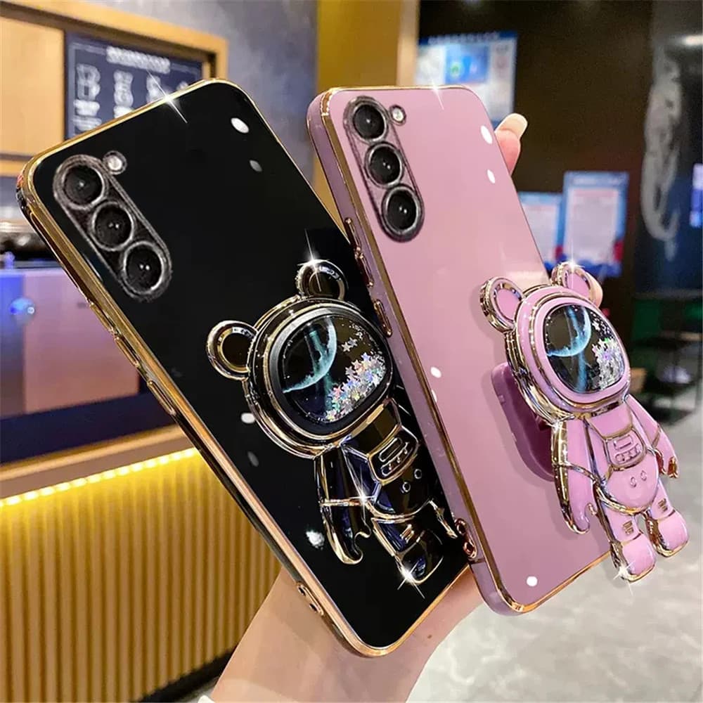 Para Samsung Galaxy A06 A16 A36 A56 A05 A05S A15 A25 A35 A55 A14 A24 A34 A54 A13 A23 A33 A53 S25 Glitter Bear Stand Cove