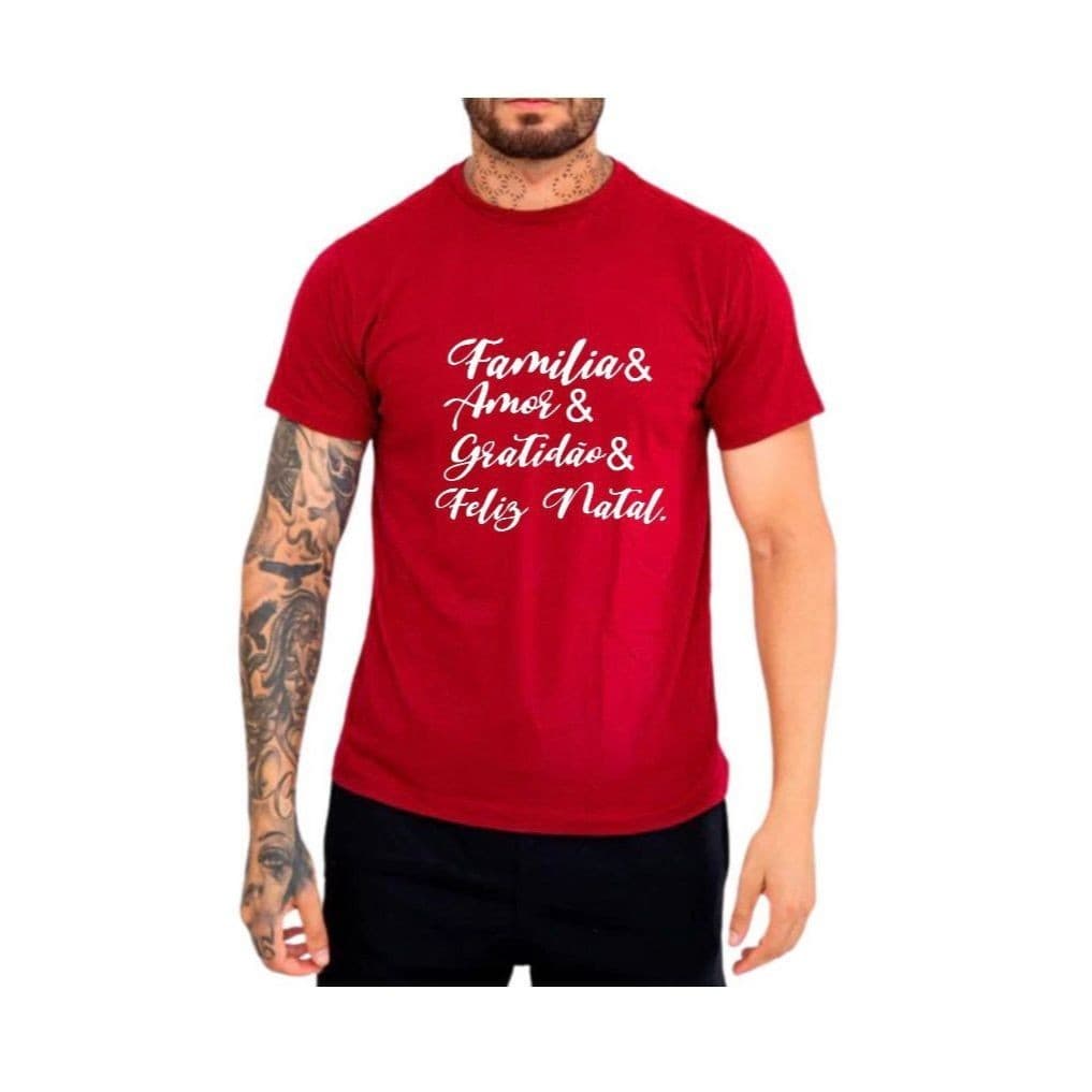 Camiseta Familia  Amor Gratidão Feliz Natal 100%Algodão