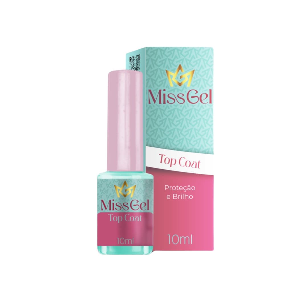 Top Coat 10ml Miss Gel para Alongamento de Unhas em Gel Fibra Acrigel Profissional
