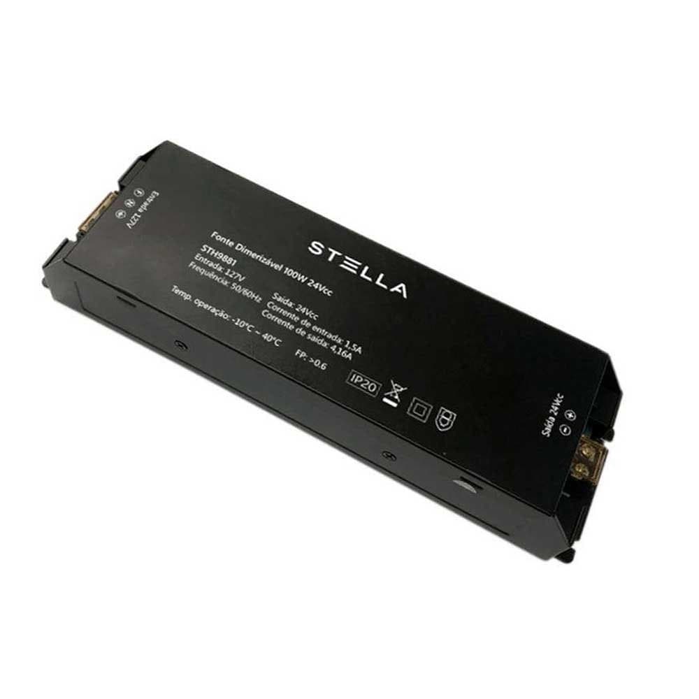 FONTE PARA FITA DE LED STELLA DIMERIZÁVEL 24V 100W BIVOLT STH9881