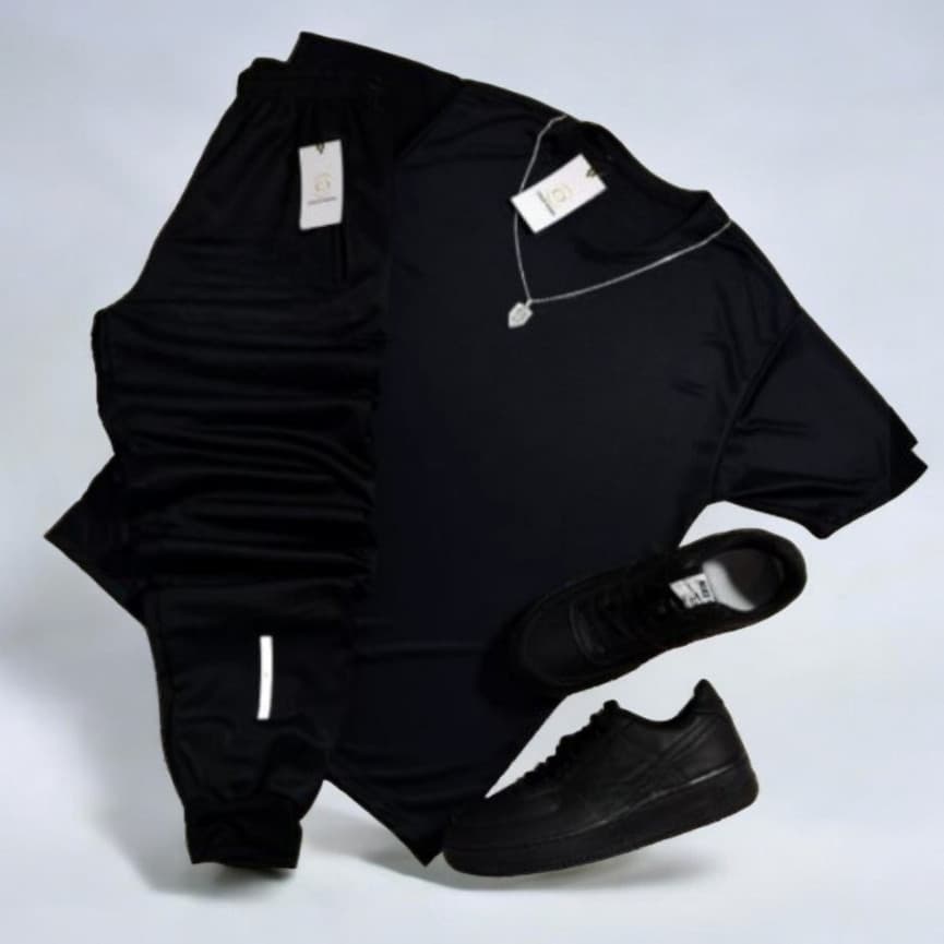 Conjunto Dry Fit Liso Camisa + Calça Jogger Refletivel