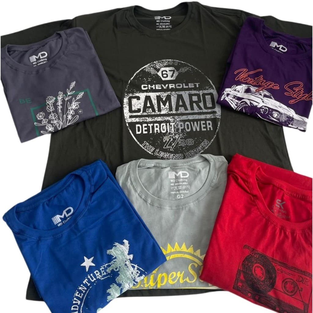KIT 3 Camisetas Masculinas P M G GG G1 G2 G3 G4 G5 G6